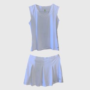 Matching white set tank and skirt